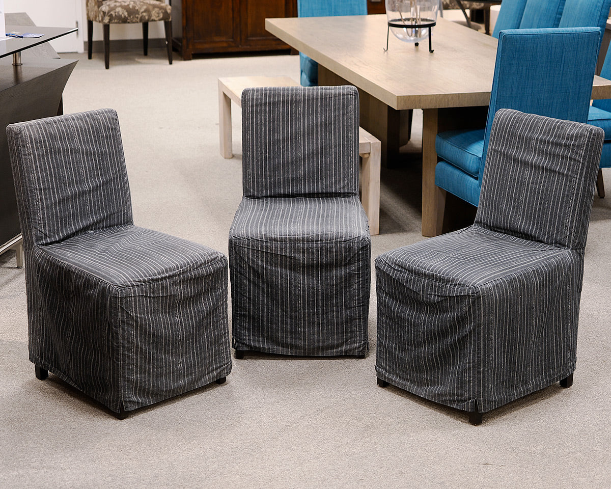 Set of 3 Cisco Slip Cover Dining Chairs