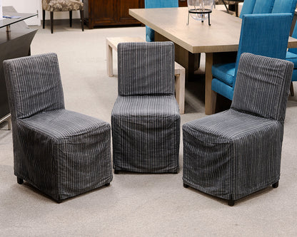 Set of 3 Cisco Slip Cover Dining Chairs
