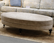 Circle Furniture Gray Chenille Oval Ottoman