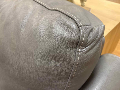 Natuzzi Grey Leather 3-Seat Sofa