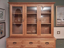 Amish Oak 3 Glass Door 3 Drawer 3 Lower Dorrs 2 Adjustable Shelves China Cabinet