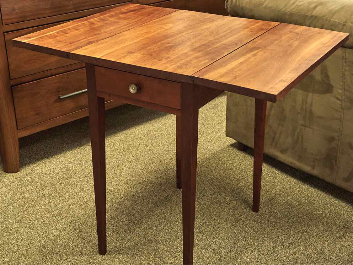 Pair of Benchmade Solid Cherry Dropleaf Tables