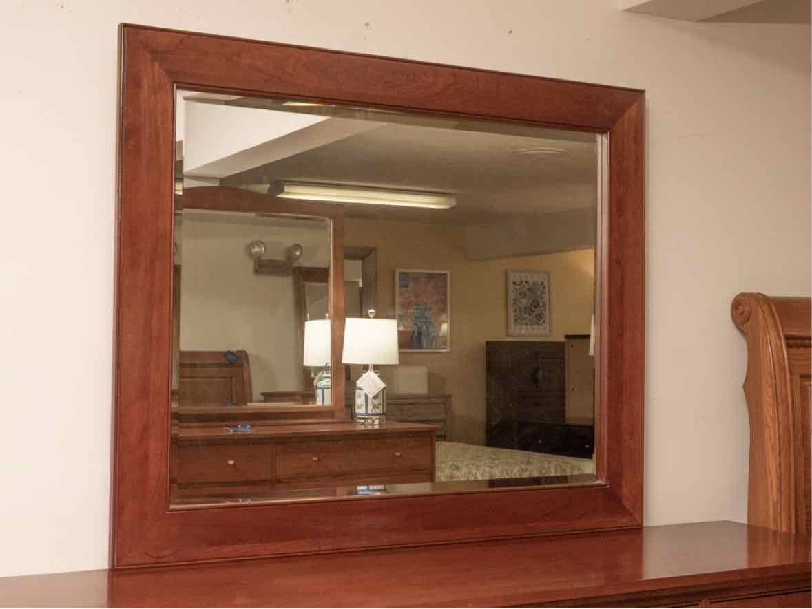 Mission Style Cherry 8 Drawer Dresser with Mirror