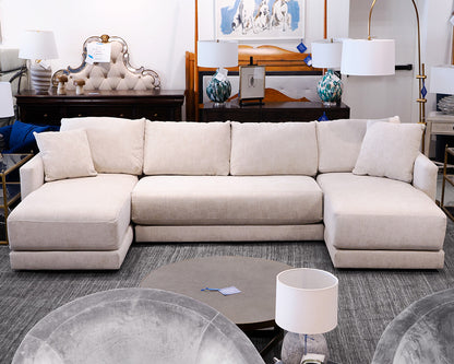 Crate & Barrel 3-Piece Sectional in a Beige Microfiber