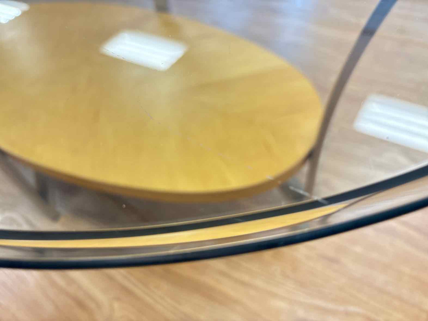 Oval Glass Top Cocktail Table