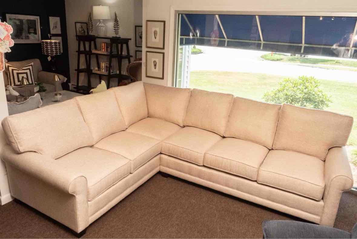 Rowe 2- Piece  Sectional in Cashew Weave Beige Upholstery