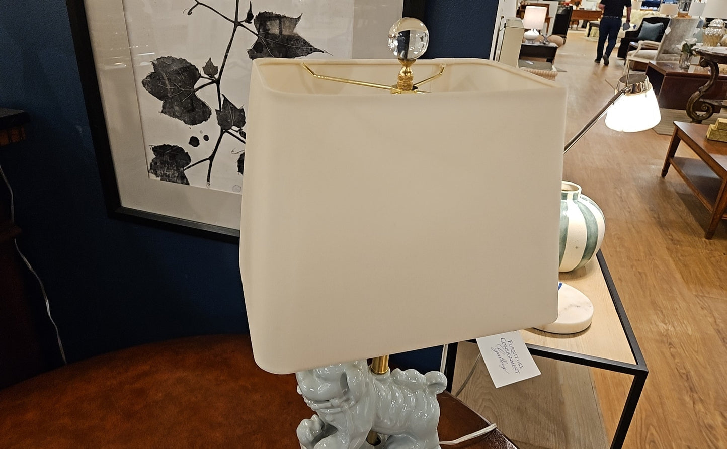Porcelain Palladian Blue Foo Dog Lamp