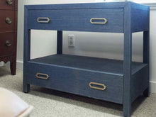 Mitchell Gold + Bob Williams Navy Wrapped Raffia Bedside Chest