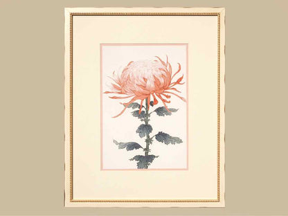 Framed Giclee:  "Asian Coral & White Flowers II"