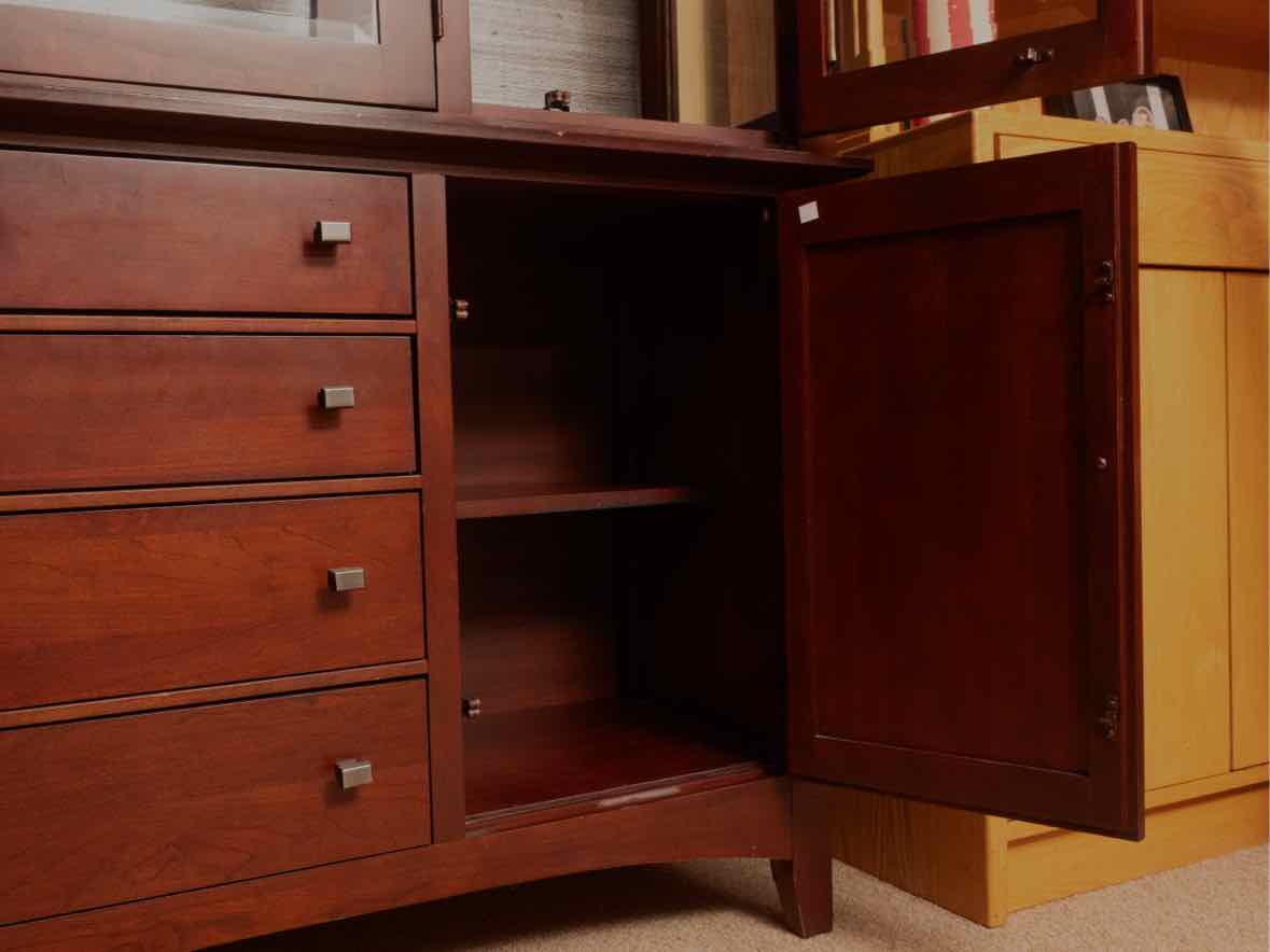 Kincaid  2-Piece Solid Cherry China Hutch with 3 Glass Doors & 4 Drawers