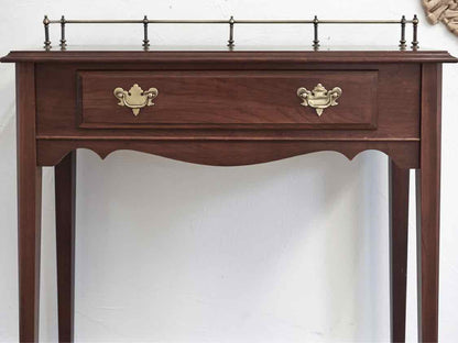 Hitchcock Cherry Console with 1 Drawer & Brass Gallery