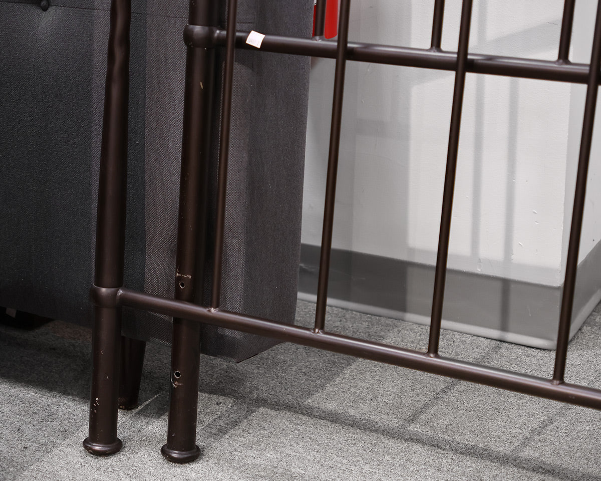 Crate & Barrel Espresso Metal Full Bed Frame