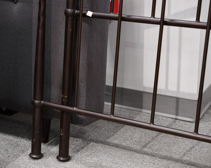 Crate & Barrel Espresso Metal Full Bed Frame