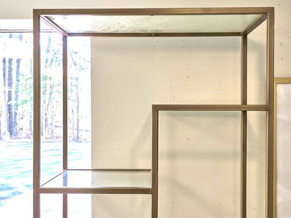 Pottery Barn Gold and Glass Bookcase
