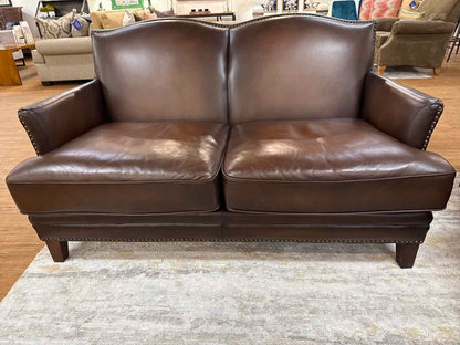 Chocolate Leather Loveseat