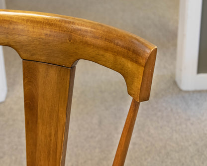 Set of 4 Crate & Barrel Round Back Dining Chairs in Light Walnut