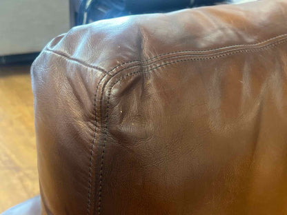 Pottery Barn Medium Brown Leather Sofa