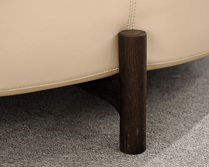 Natuzzi Amalia White Leather Chaise