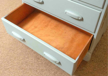 French & Heald Solid Maple 5 Drawer Chest in Ice Blue Finish