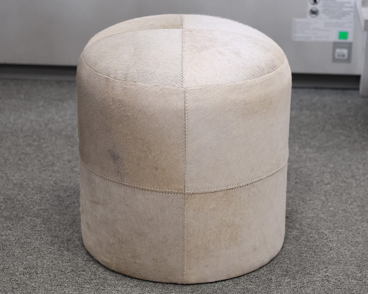 Round Cowhide Poof