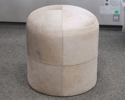 Round Cowhide Poof