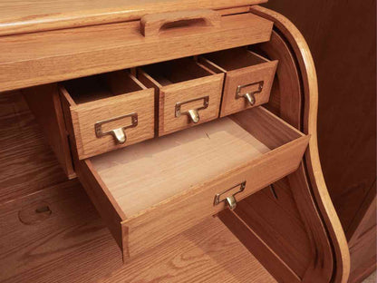 Winners Only Oak Roll Top Desk with File Drawer (includes 4 keys)