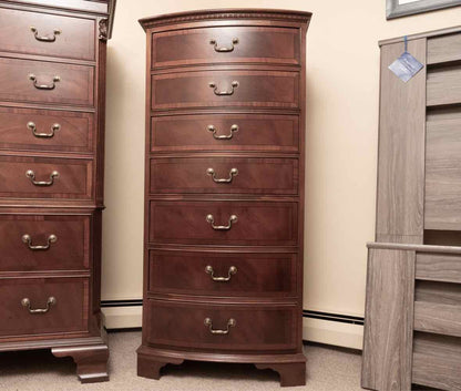 Ethan Allen Mahogany 7 Drawer  Lingerie Chest with Brass Chippendale Handles