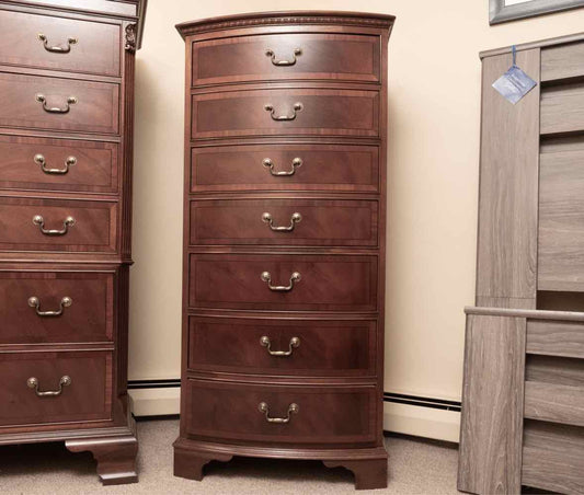 Ethan Allen Mahogany 7 Drawer  Lingerie Chest with Brass Chippendale Handles