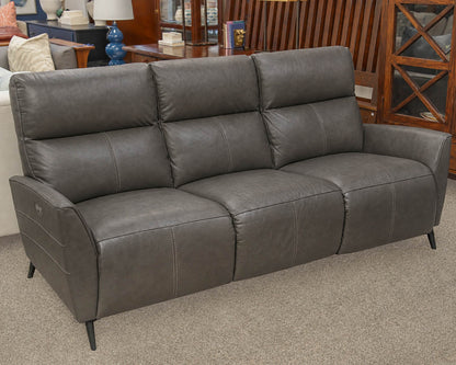 La-Z-Boy Power Reclining Sofa Upholstered In Grey Leather