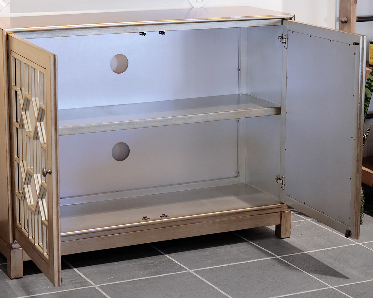 Two-Door Mirrored Console