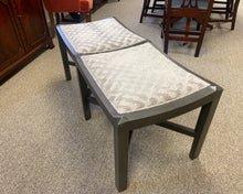 Lee Industries Bench with Blush & Ivory Flame Velvet in Dark Grey Frame