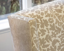 Pair of Crate & Barrel Wing Back Chairs with 'LaScala' Botanical Pattern