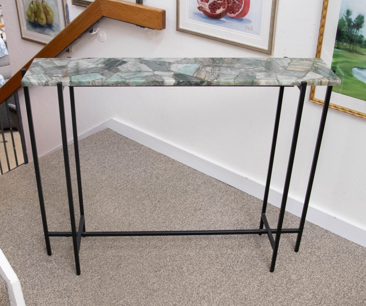 Jade Green Marble Top Console