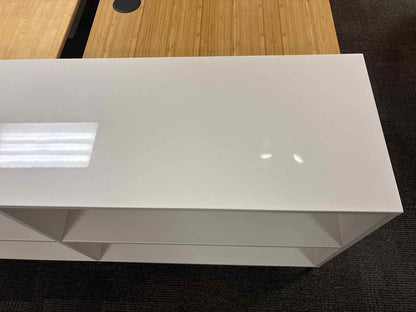 West Elm White Lacquer Storage Bookcase