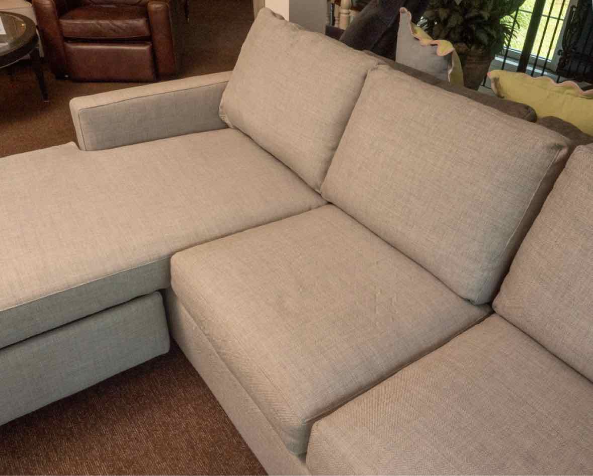 Crate & Barrel  'Silver Pewter' Wool Blend Upholstry Reversible Chaise Sectional