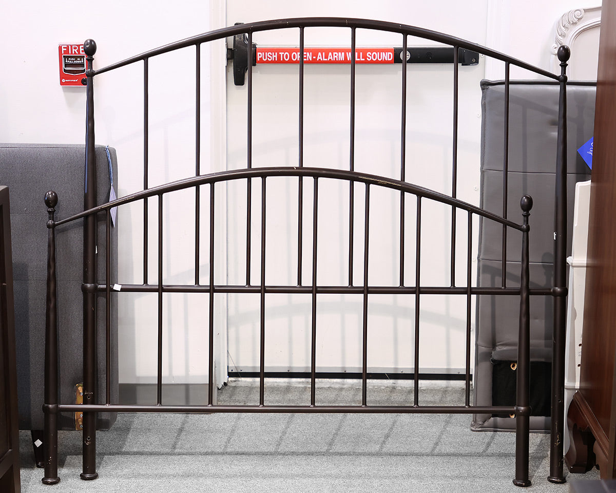 Crate & Barrel Espresso Metal Full Bed Frame