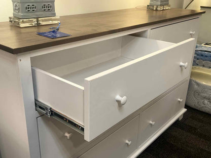 White Dresser w/ Grey Wash Top