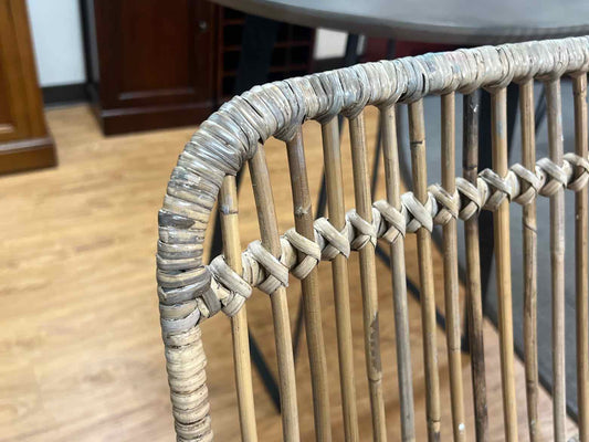 Pair of Woven Rattan Counter Stools