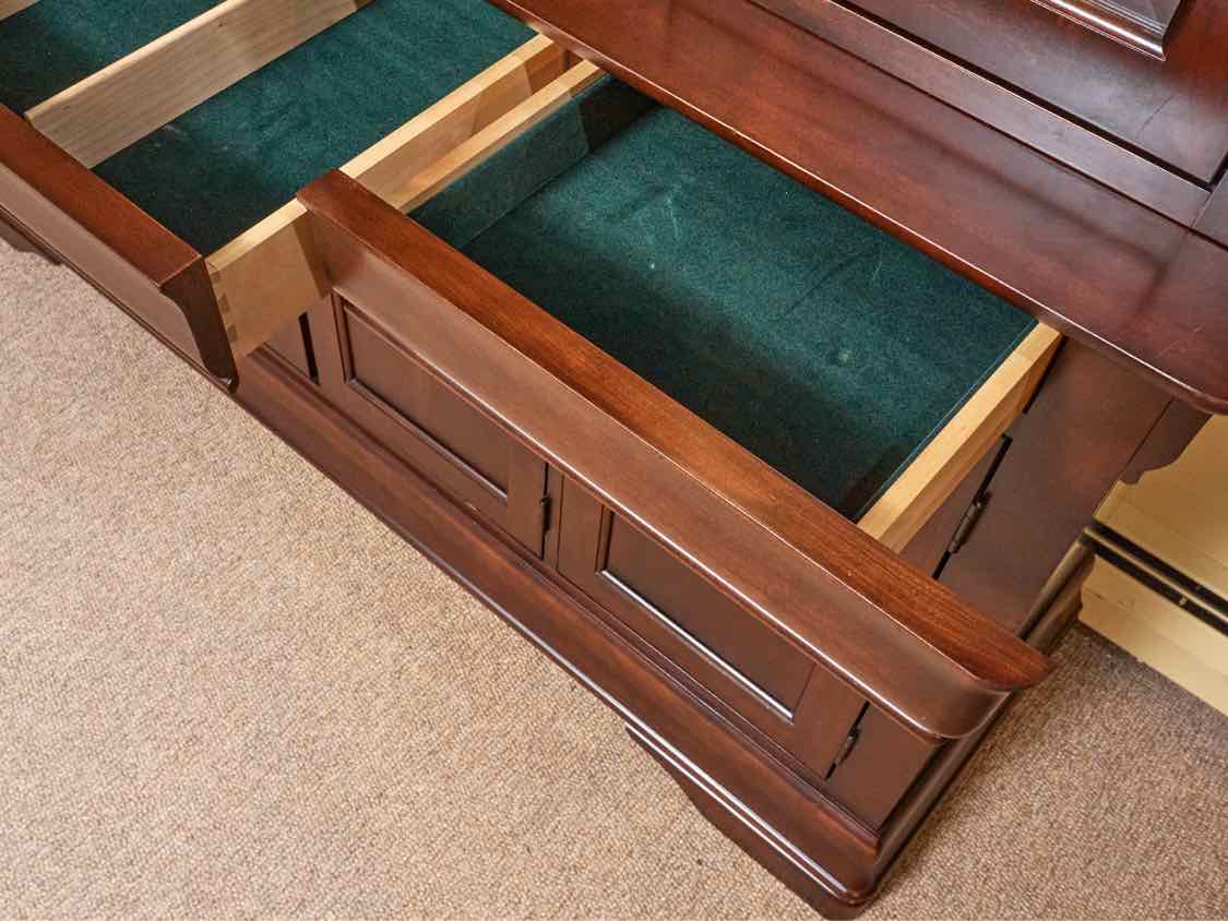 West Brothers Louis Phillippe Style  Dark  Cherry Finish 2 Piece China Cabinet