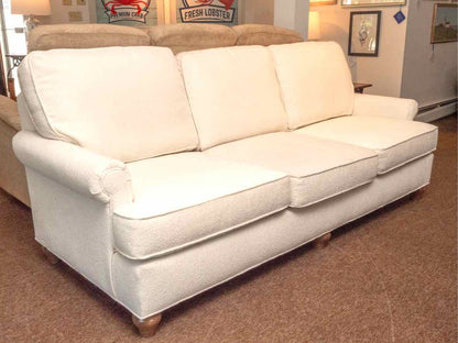 Basset White Boucle Upholstered 3 Cushion Sofa