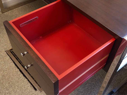 Mitchell Gold Espresso Desk W/ Chrome Base