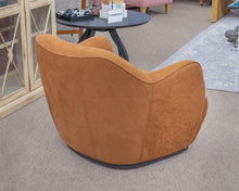 Four Hands Pair of  Swivel 'Julius' Nubuck Cognac Chairs