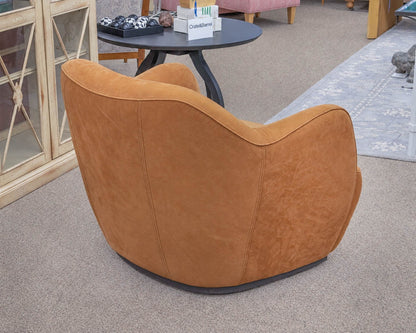 Four Hands Pair of  Swivel 'Julius' Nubuck Cognac Chairs
