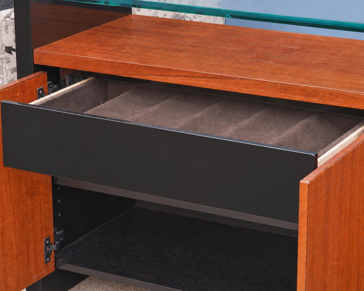 Henredon 'Elan Collection' Hawaiian Koa Wood Servers with Glass Top