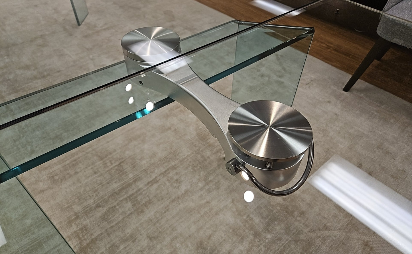 'Ray Plus' Contemporary Glass Dining Table