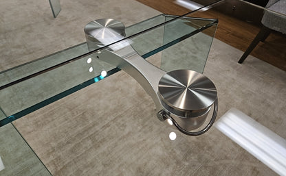 'Ray Plus' Contemporary Glass Dining Table