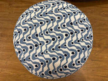 'Cas' Ottoman in Blue Swirl Pattern