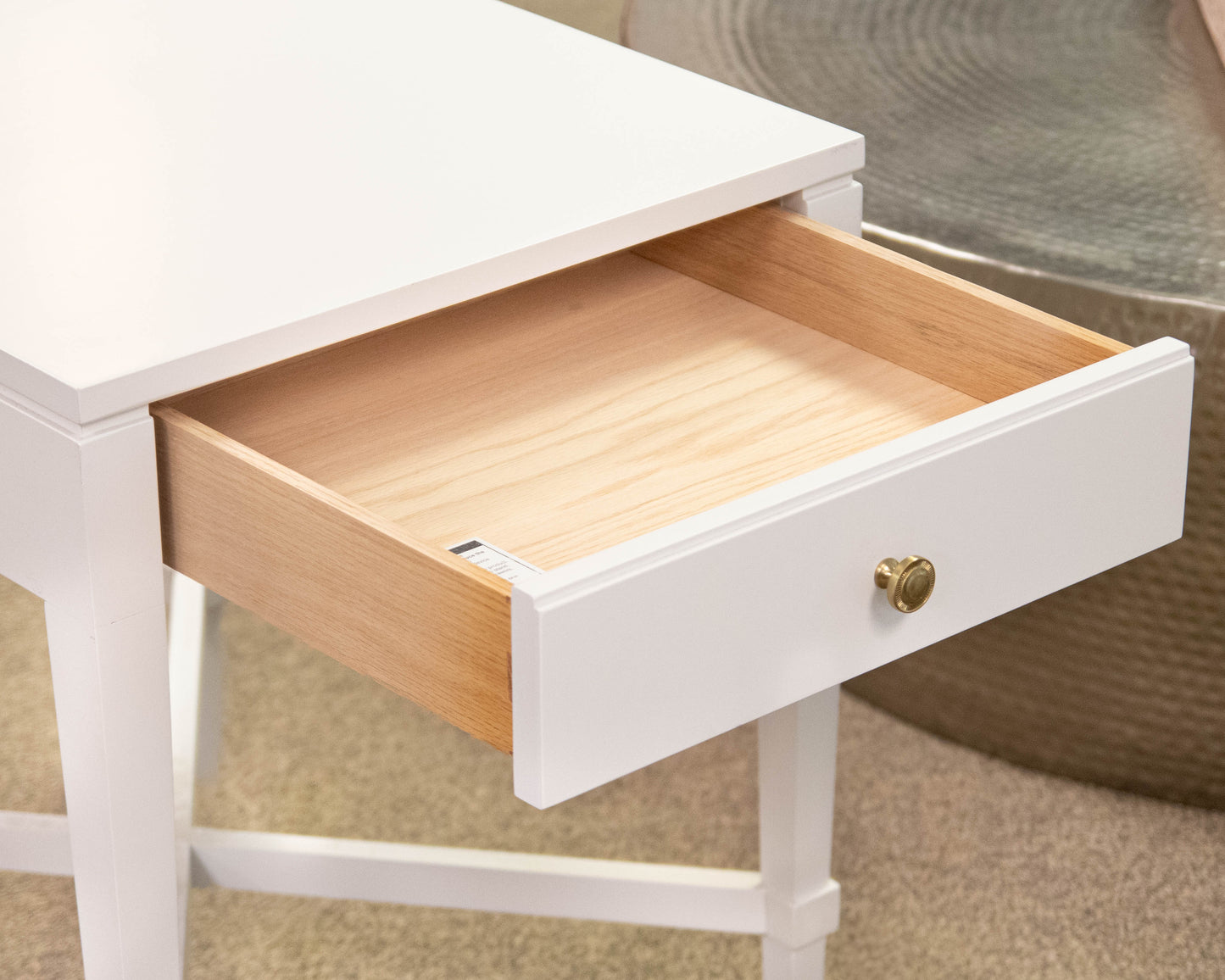 Gat Creek Ava Side Table with Shelf in Classic Paint Snowdrift Finish