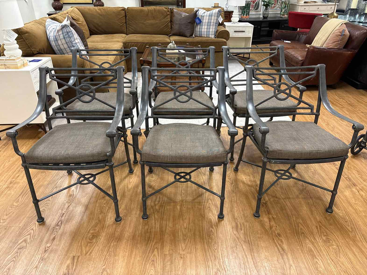 Woodard 'Delphi' Outdoor Dining Set w/ 6 Chairs