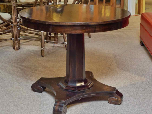 Espresso Finish Round Pedestal Dining Table